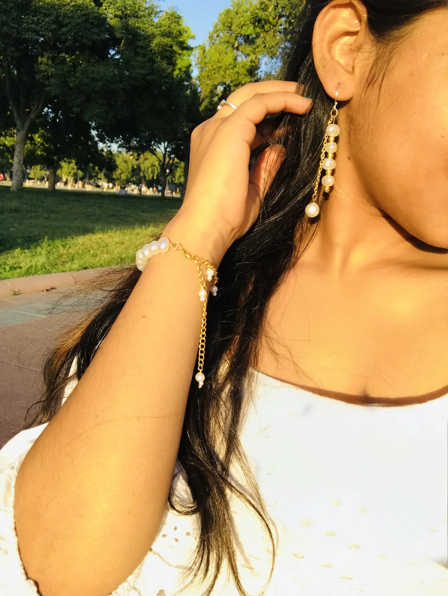 Handmade Elegant Pearl Drop Earrings for Women & Girls Lara Endless