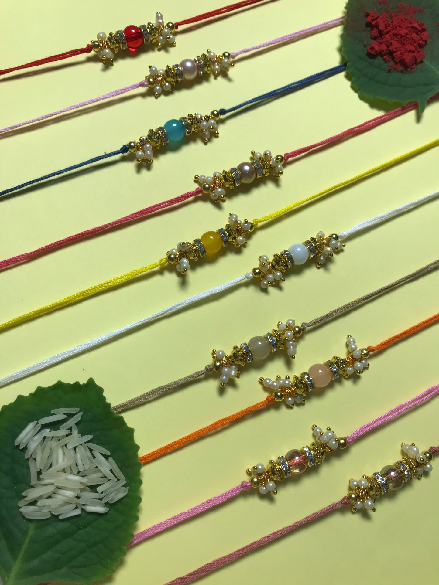 Handmade Designer Rakhi Combo – Multiple Beads & Color Options | Traditional & Premium Rakhis