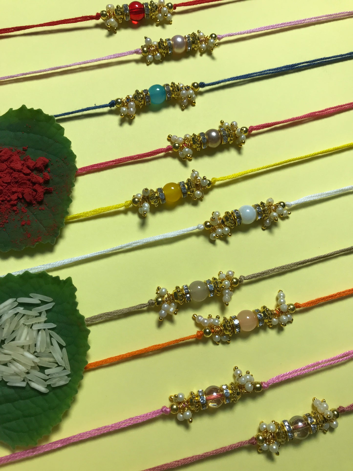 Handmade Designer Rakhi Combo – Multiple Beads & Color Options | Traditional & Premium Rakhis