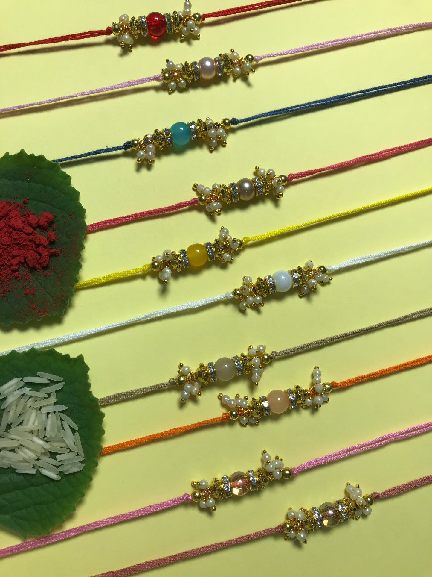 Handmade Designer Rakhi Combo – Multiple Beads & Color Options | Traditional & Premium Rakhis