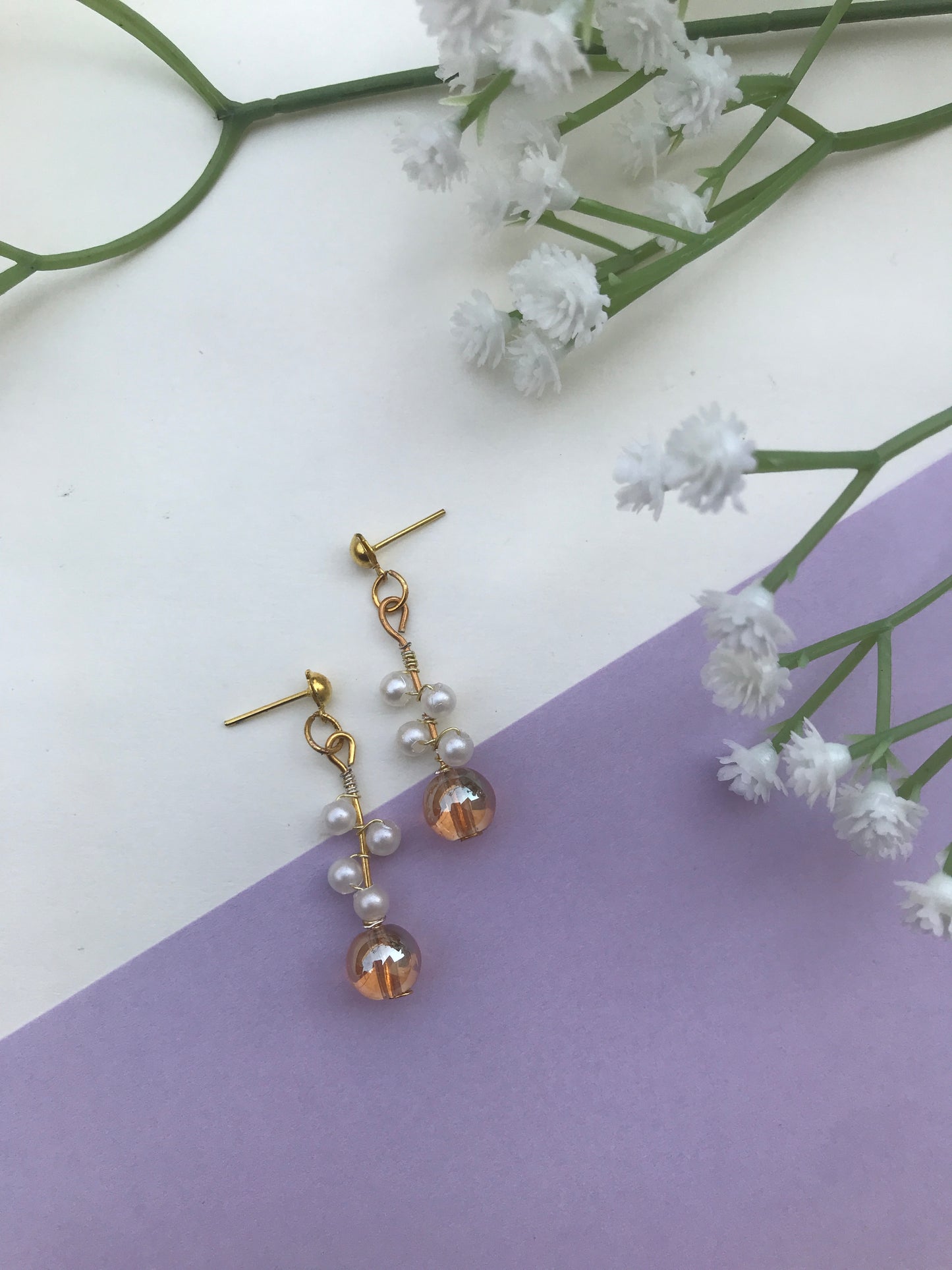 Elegant Glass Bead Dangle Earrings for Women & Girls