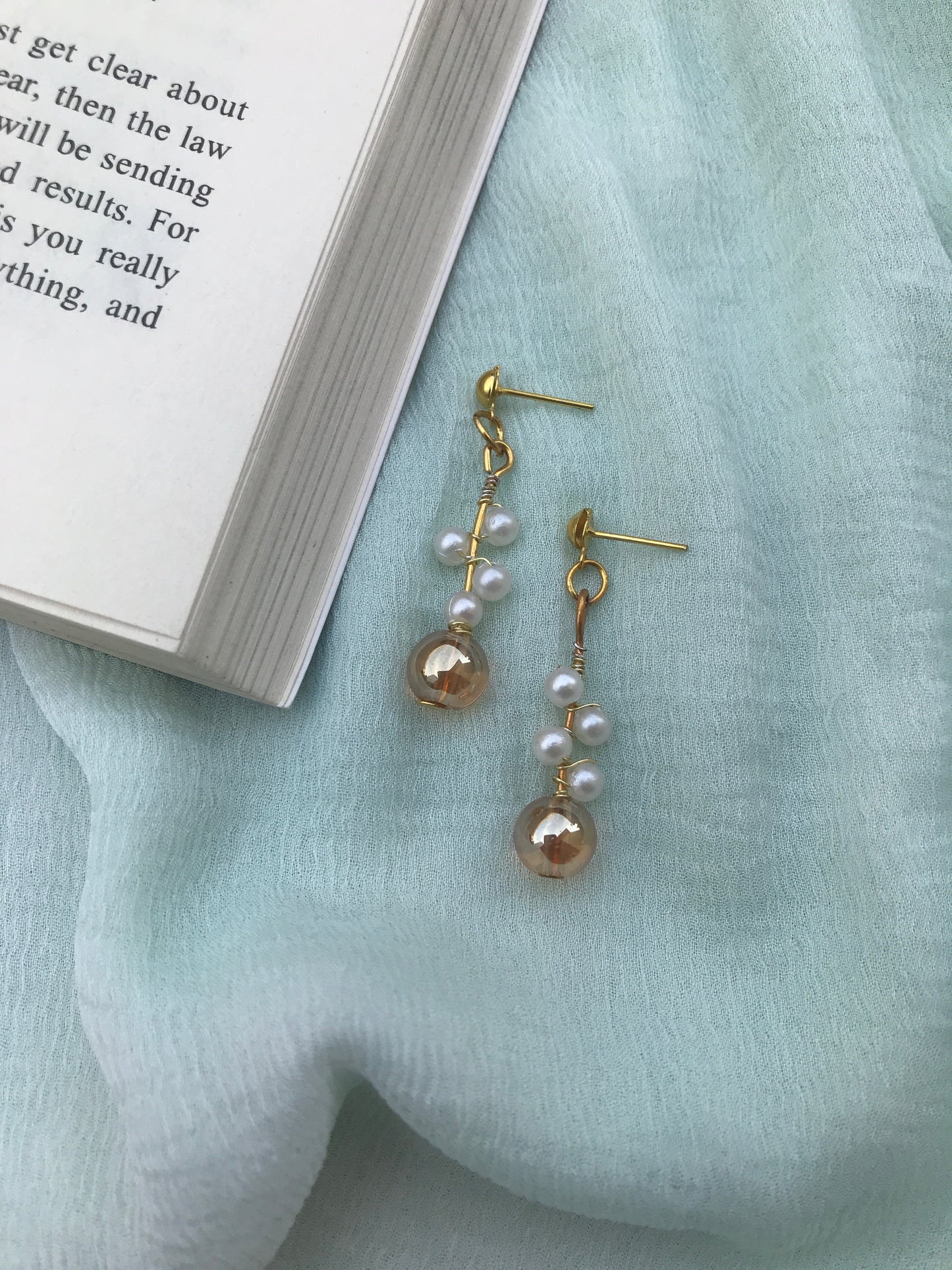 Elegant Glass Bead Dangle Earrings for Women & Girls