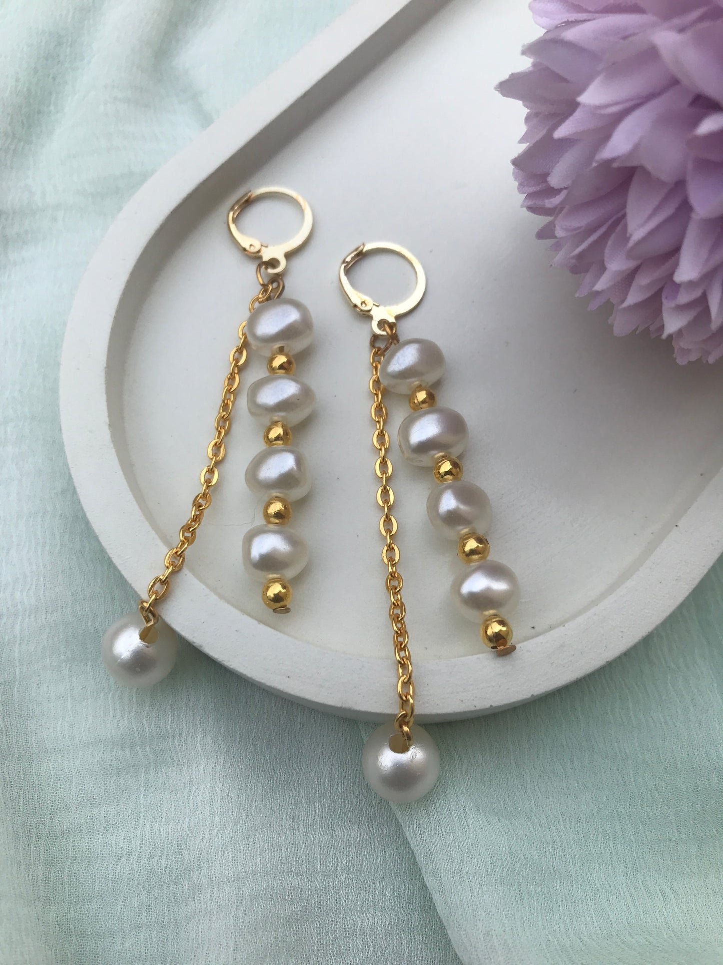 Handmade Elegant Pearl Drop Earrings for Women & Girls