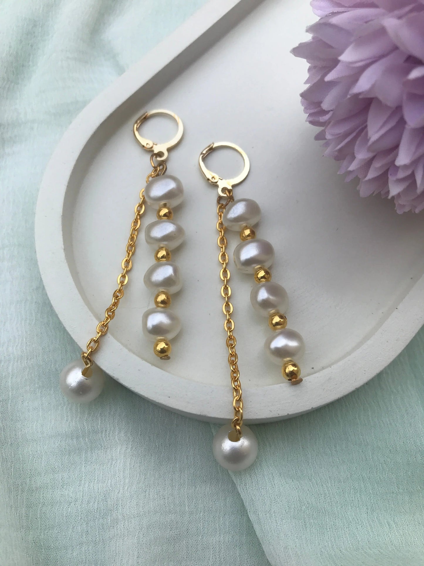 Handmade Elegant Pearl Drop Earrings for Women & Girls