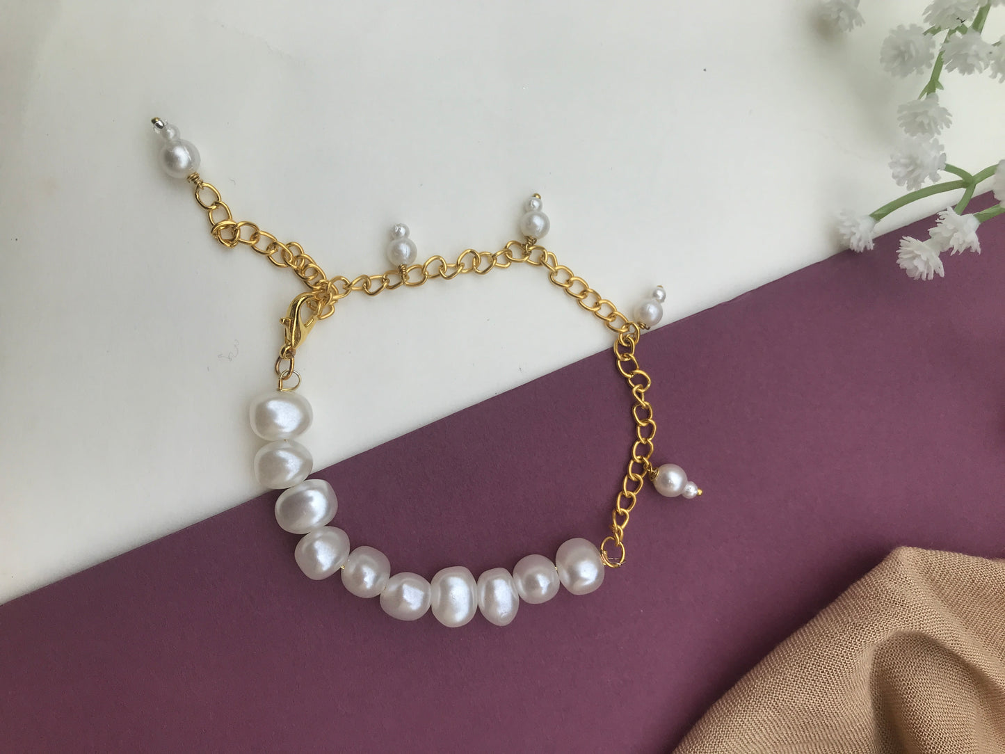 Luxe Nugget Pearl Bracelet