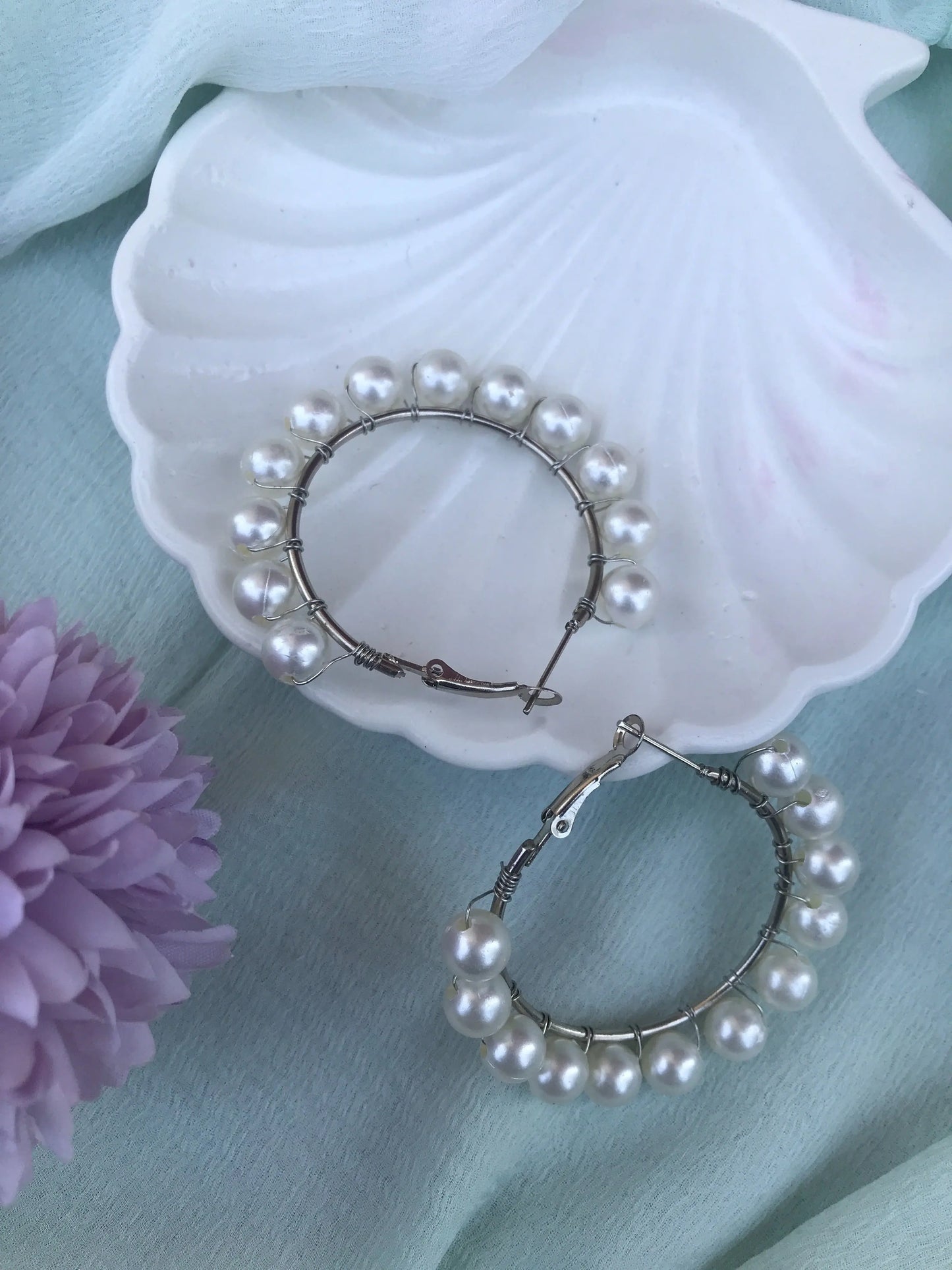 Pearl Hoop Earrings for Women & Girls Lara Endless