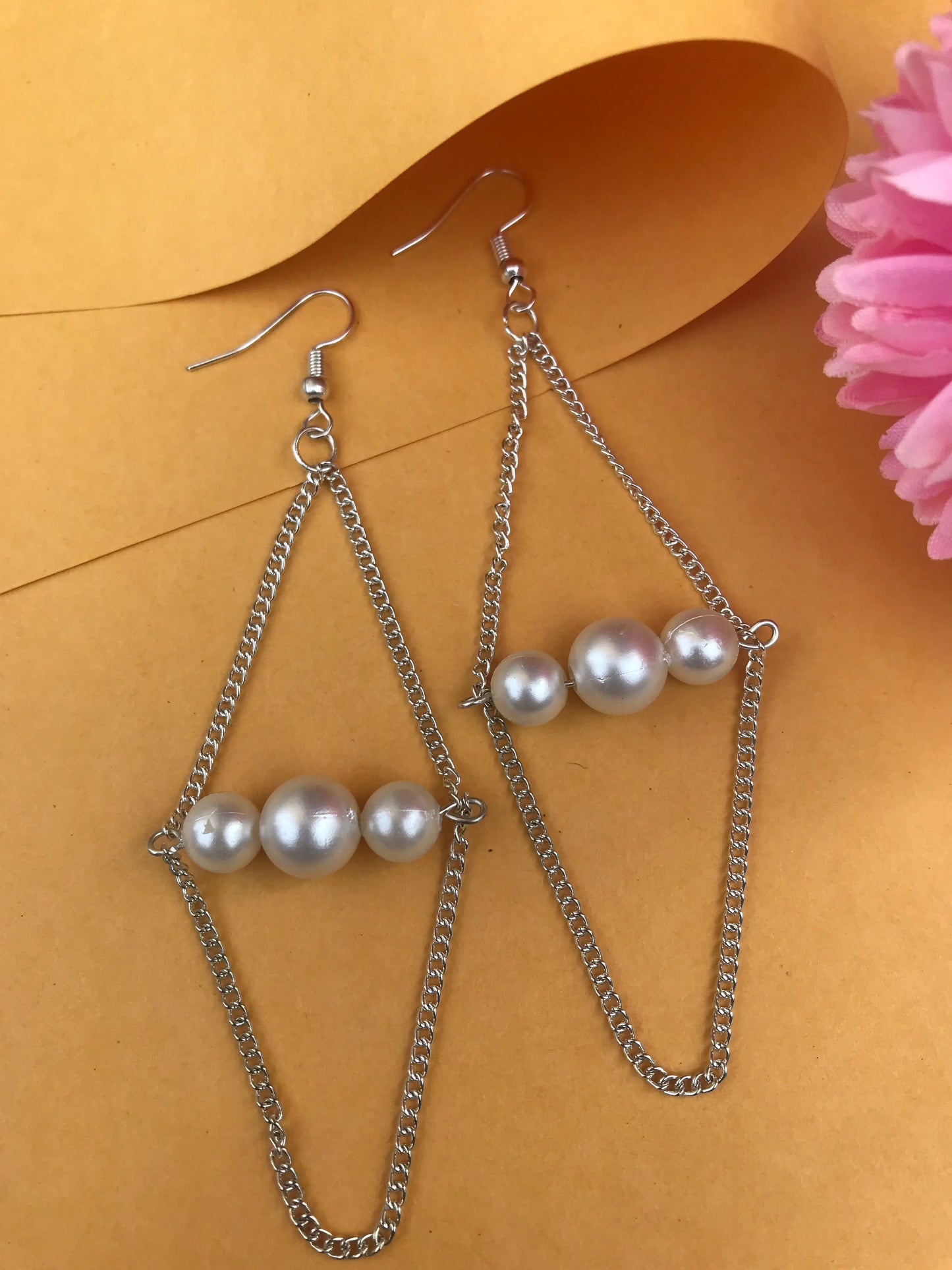 Elegant Silver Pearl Dangle Earrings for Women & Girls Lara Endless