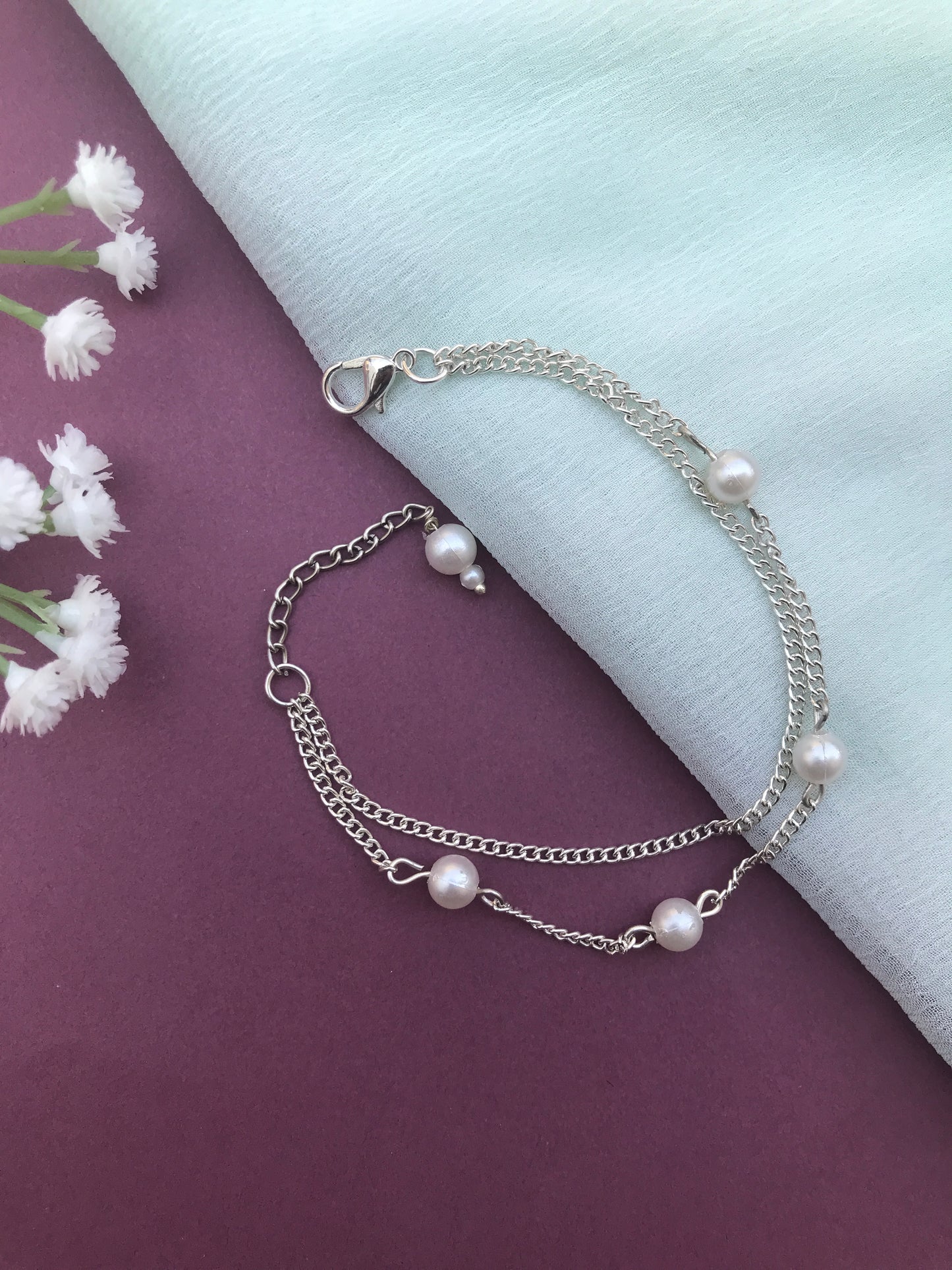 Classic Pearl Charm Bracelet