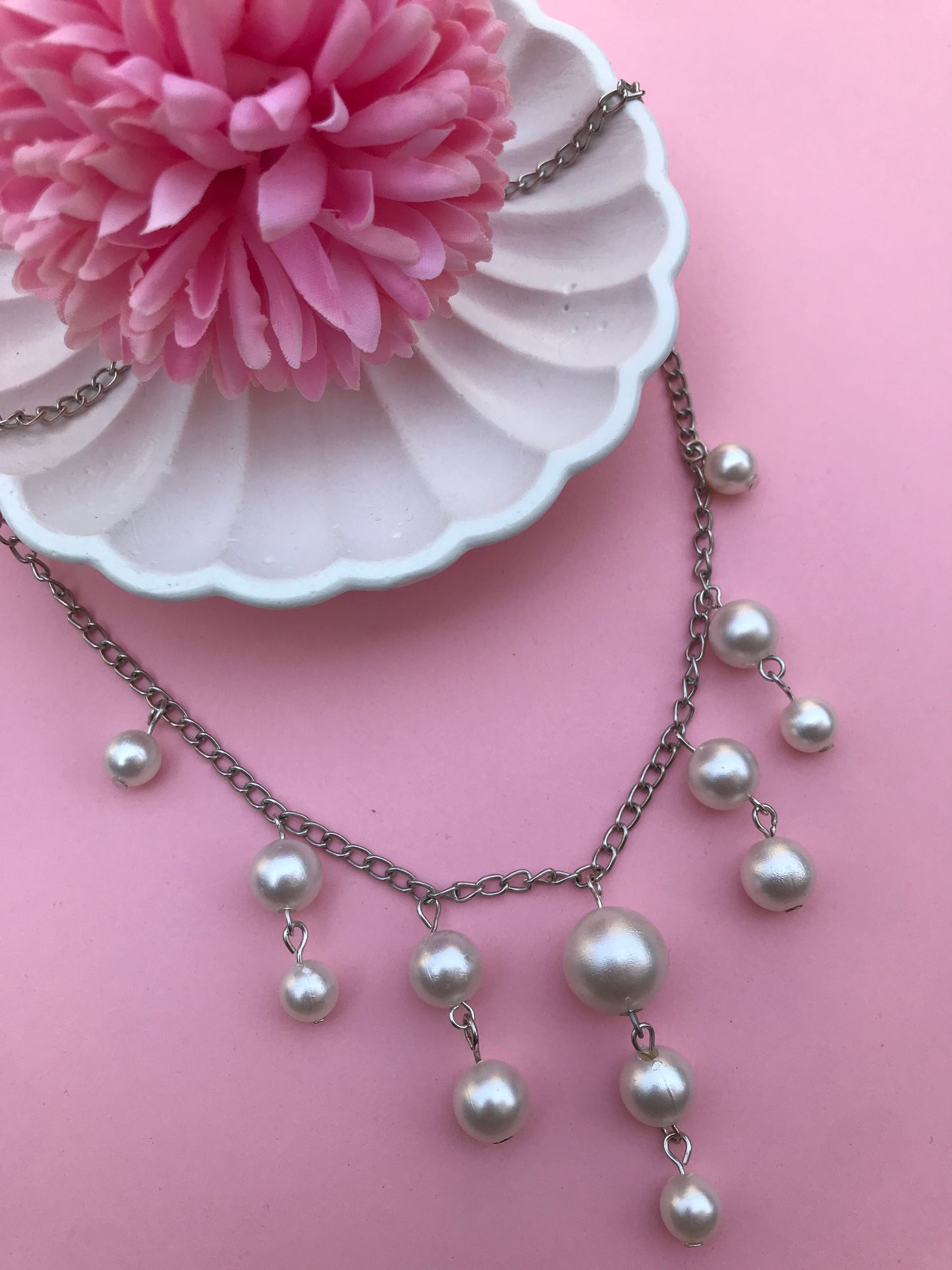 Handmade Pearl Dangle Necklace
