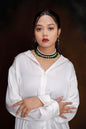 Royal Emerald Drop Beaded Necklace Set