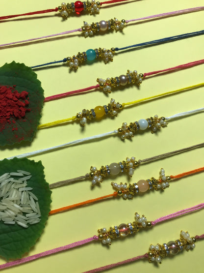 Handmade Designer Rakhi Combo – Multiple Beads & Color Options | Traditional & Premium Rakhis