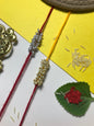 Handmade Pearl Rakhi Set for Brother & Bhabhi | Designer Rakhi Combo Online