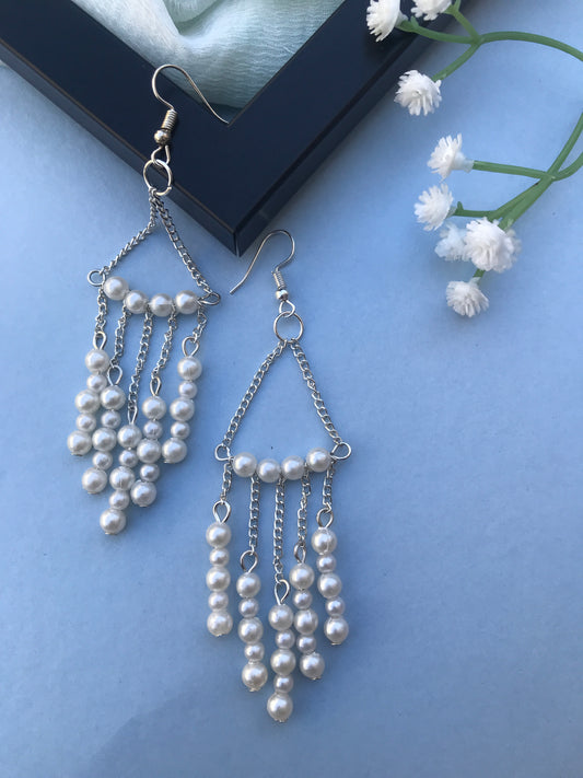 Cinderella Pearl Dangler Earrings for Women | Lightweight Statement Earrings