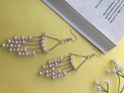 Cinderella Pearl Dangler Earrings for Women | Lightweight Statement Earrings