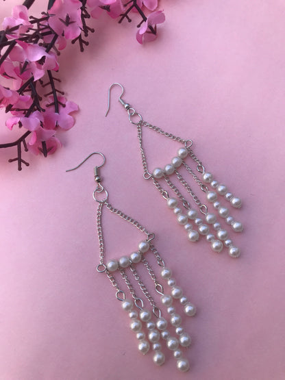 Cinderella Pearl Dangler Earrings for Women | Lightweight Statement Earrings