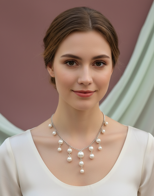 Handmade Pearl Dangle Necklace